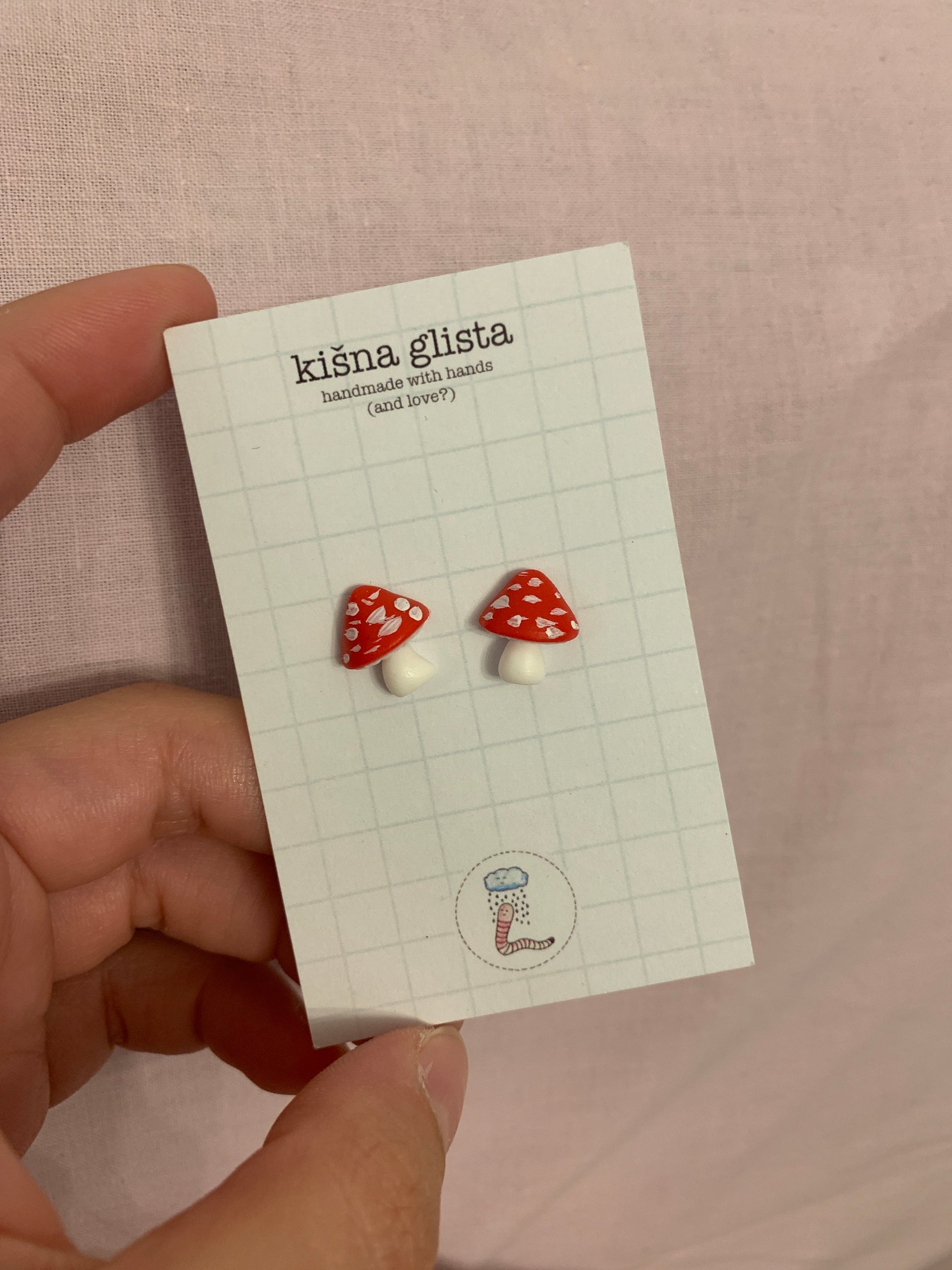 Pečurke, minđuše sa iglicom