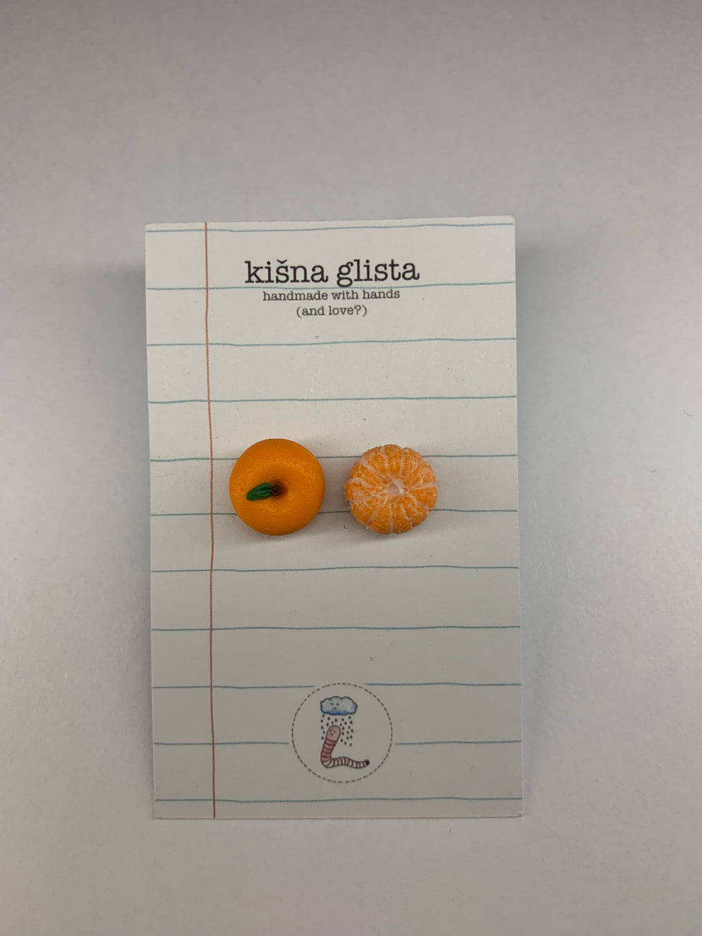 Mandarine, minđuše sa iglicom