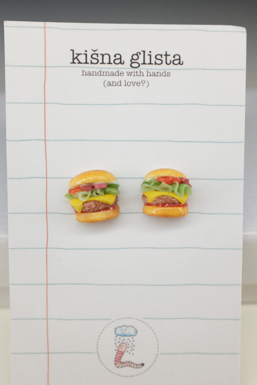 Burger, minđuše sa iglicom