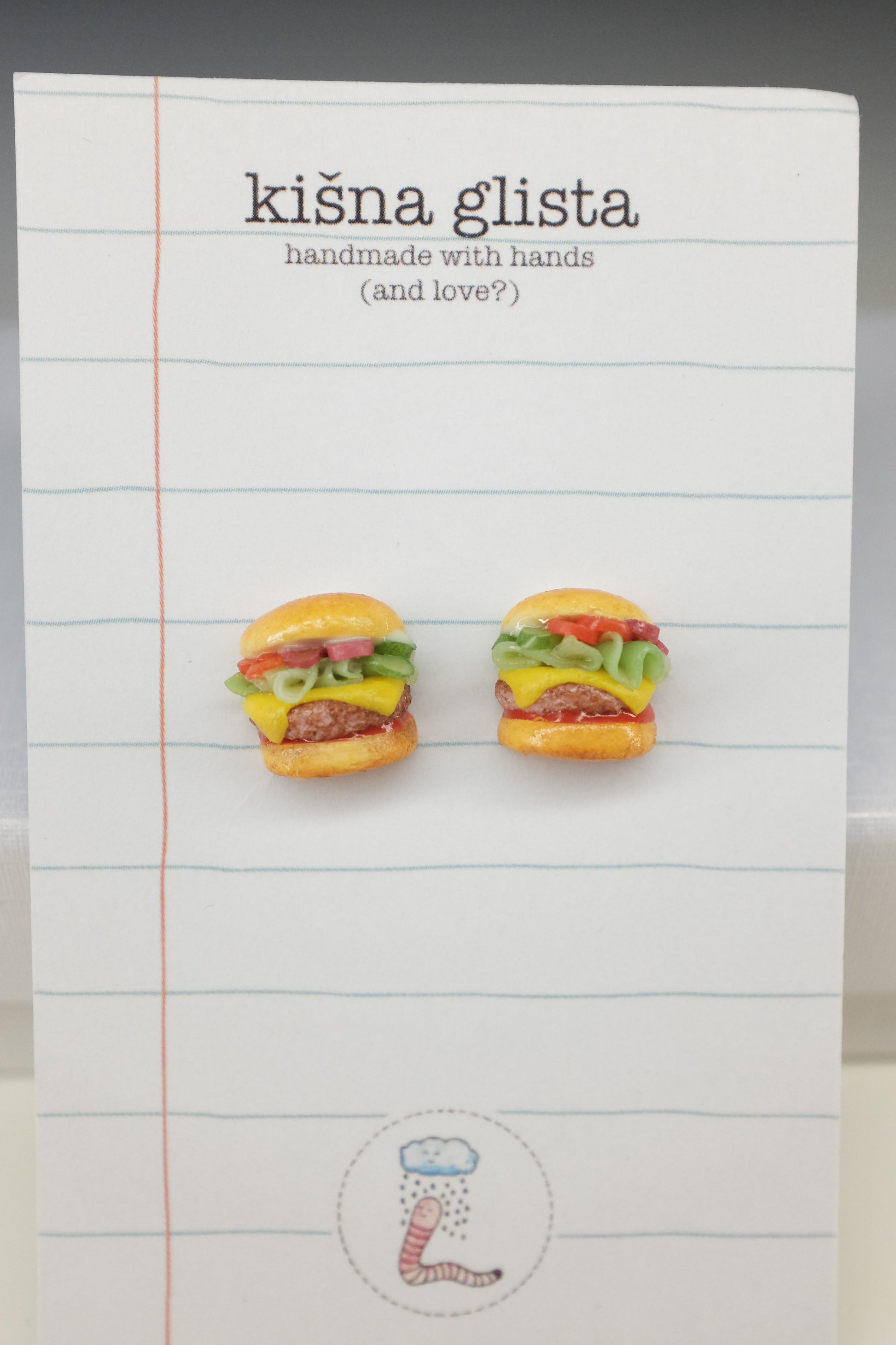 Burger, minđuše sa iglicom