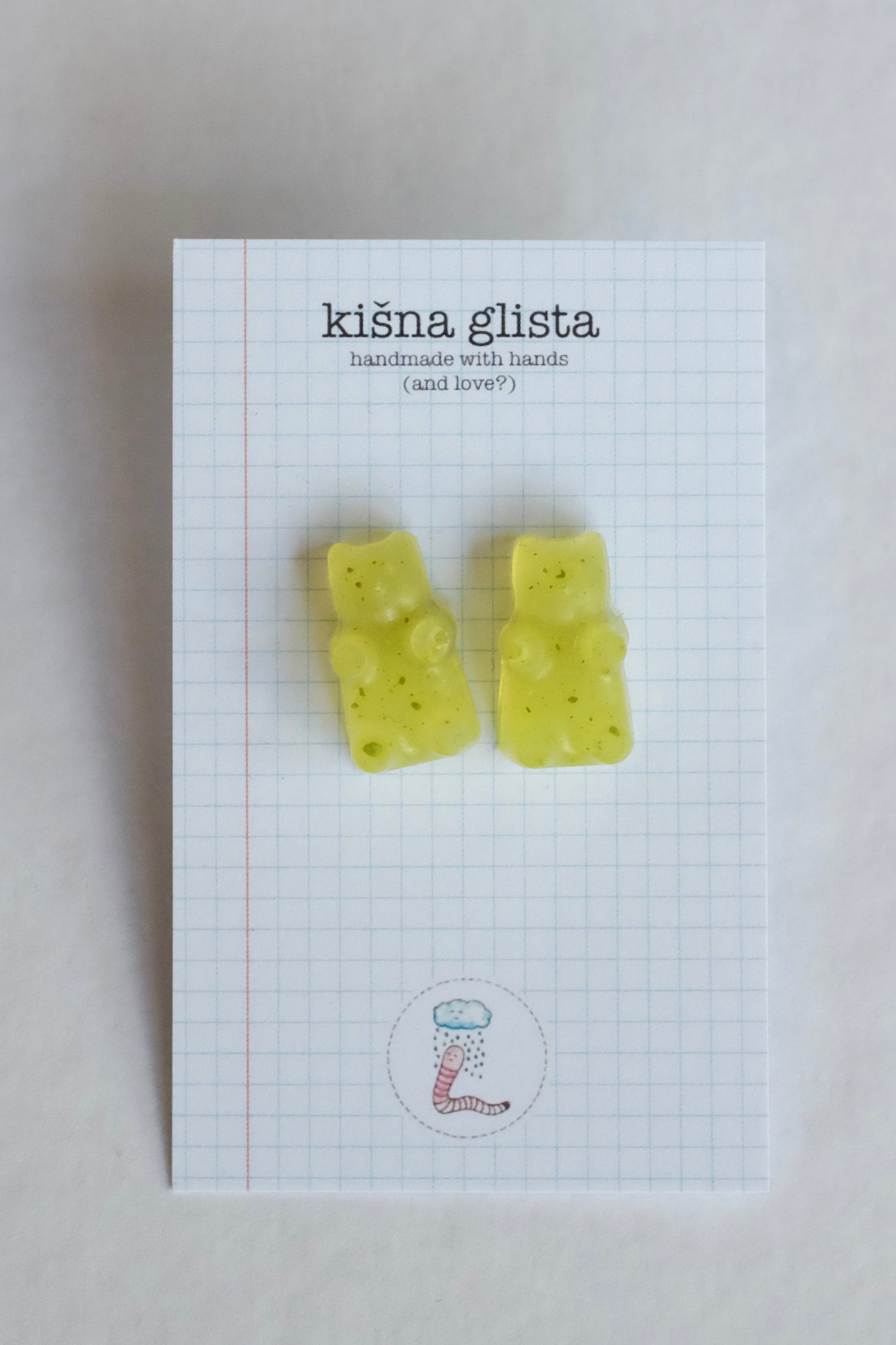 Gumene mede, minđuše sa iglicom