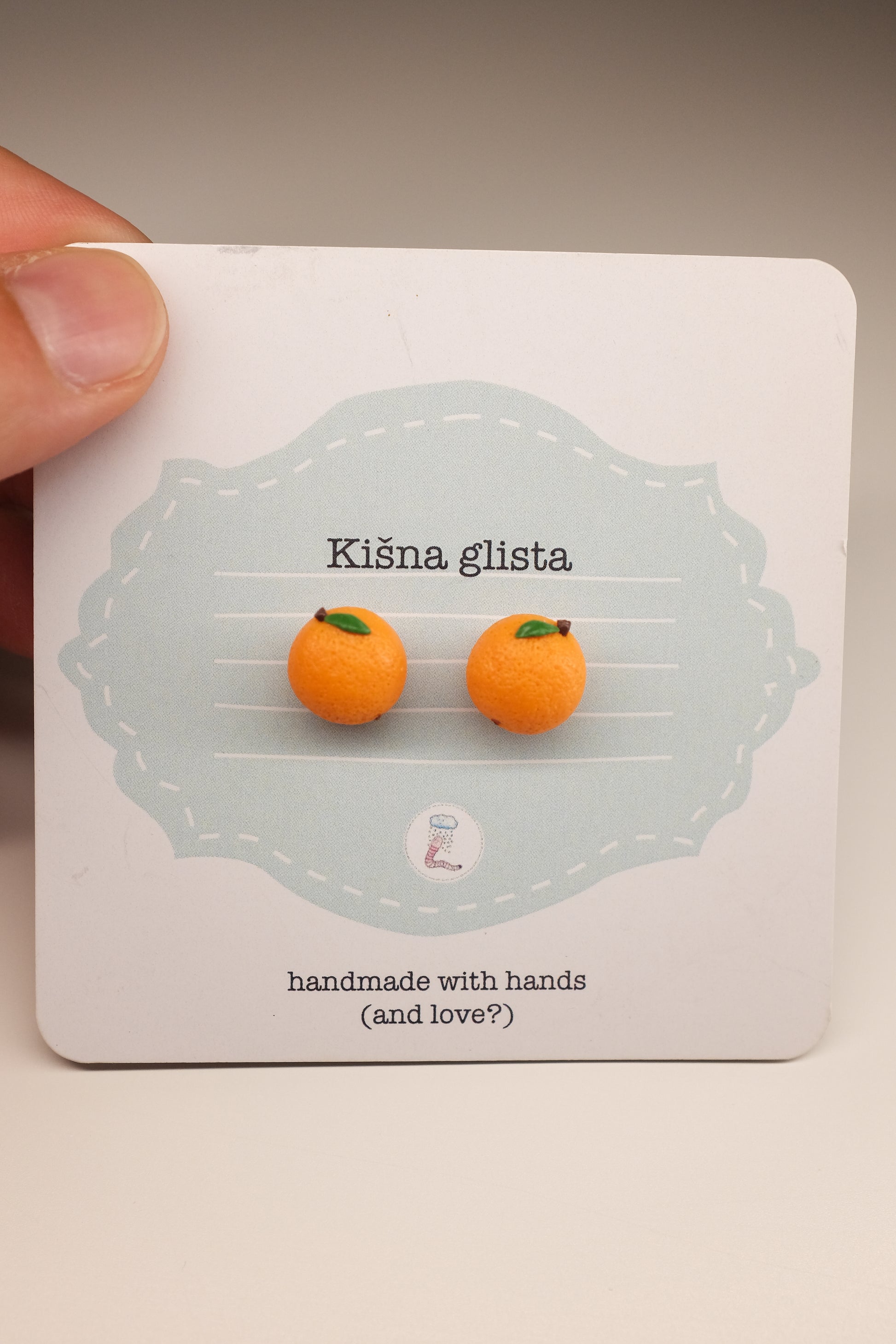 Pomorandža, minđuše sa iglicom