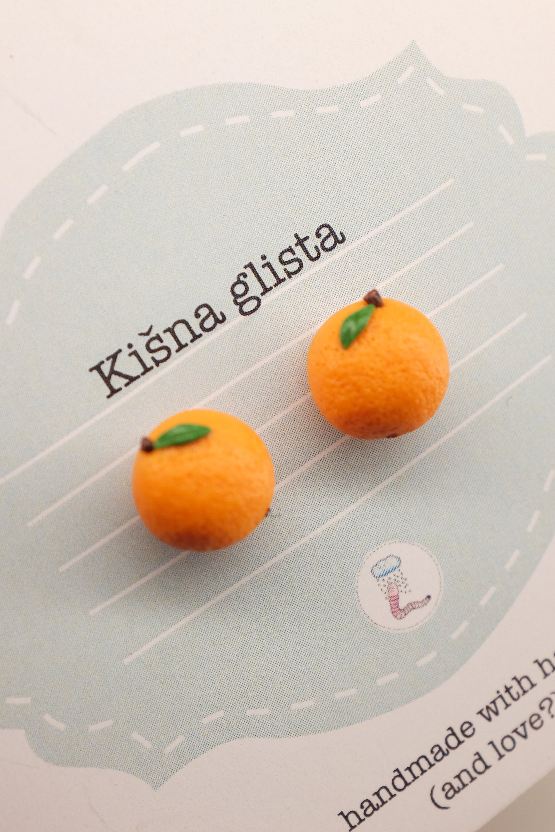 Pomorandža, minđuše sa iglicom