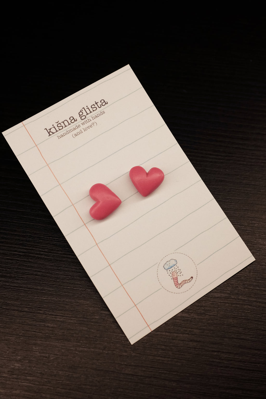 Srce, minđuše sa iglicom