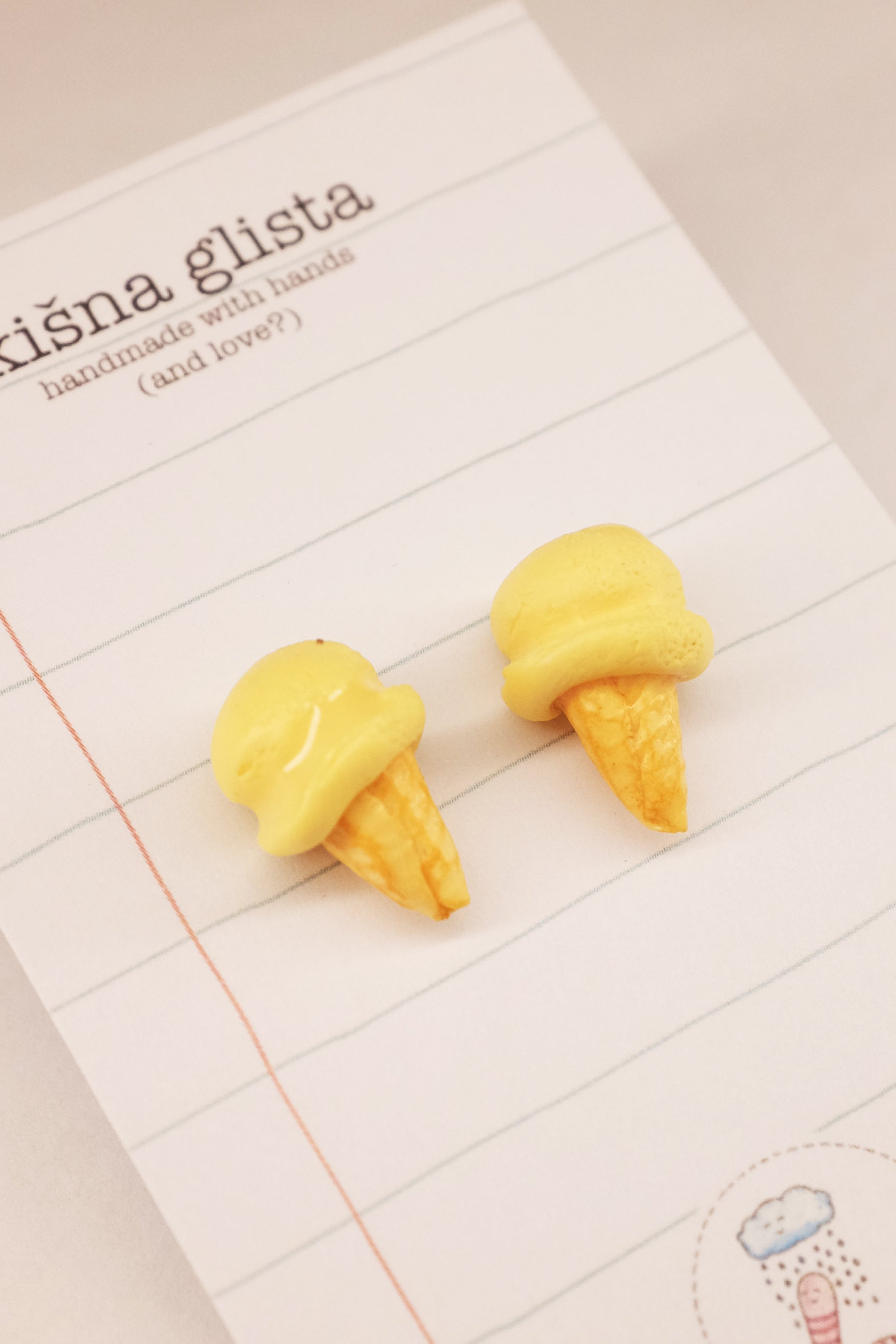 Sladoled, minđuše sa iglicom