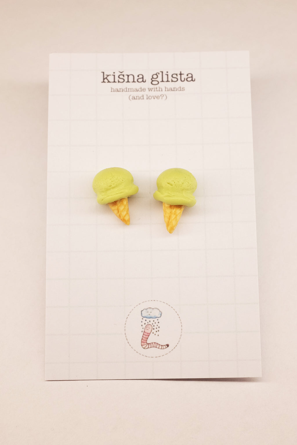 Sladoled, minđuše sa iglicom