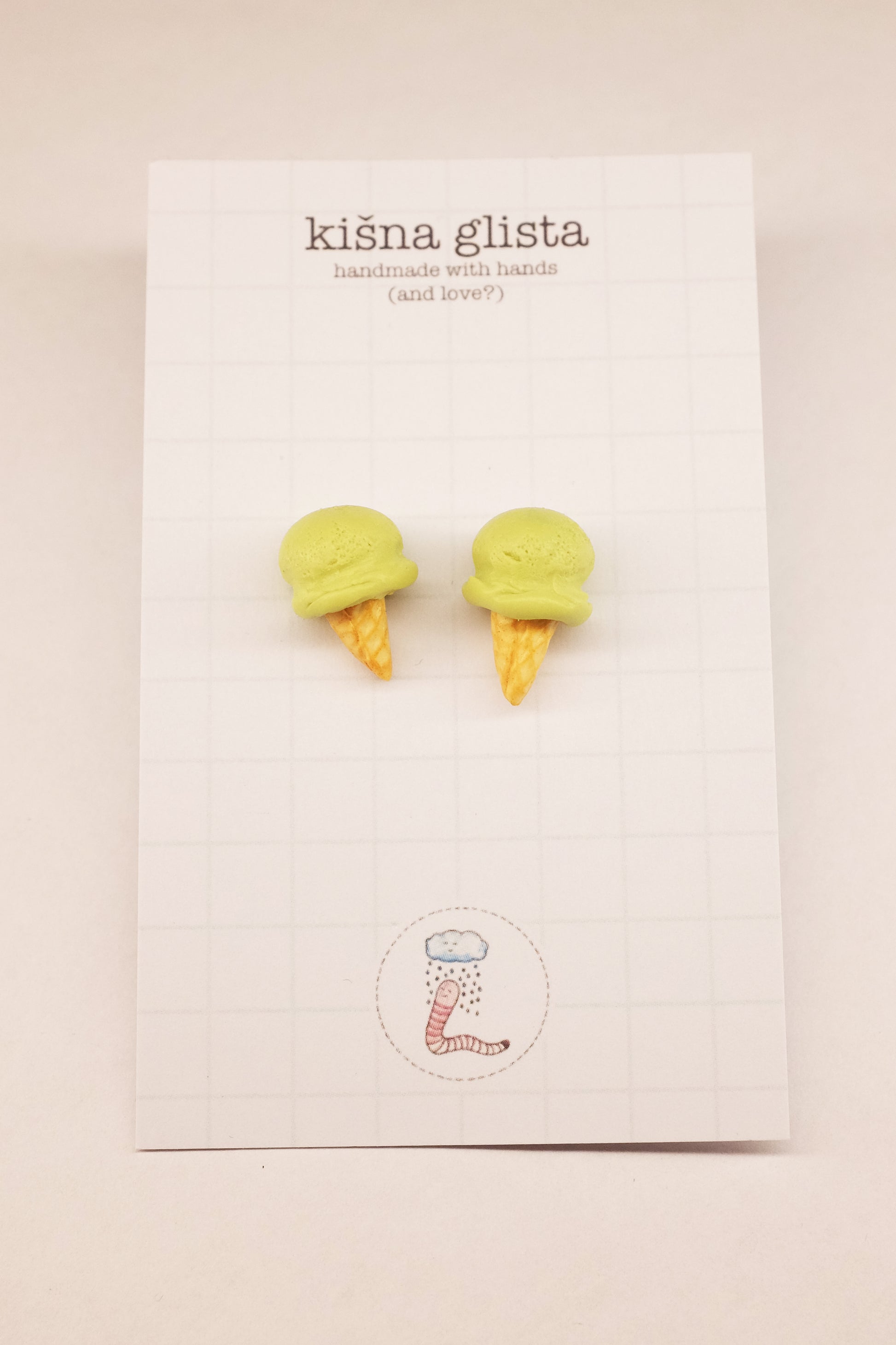 Sladoled, minđuše sa iglicom