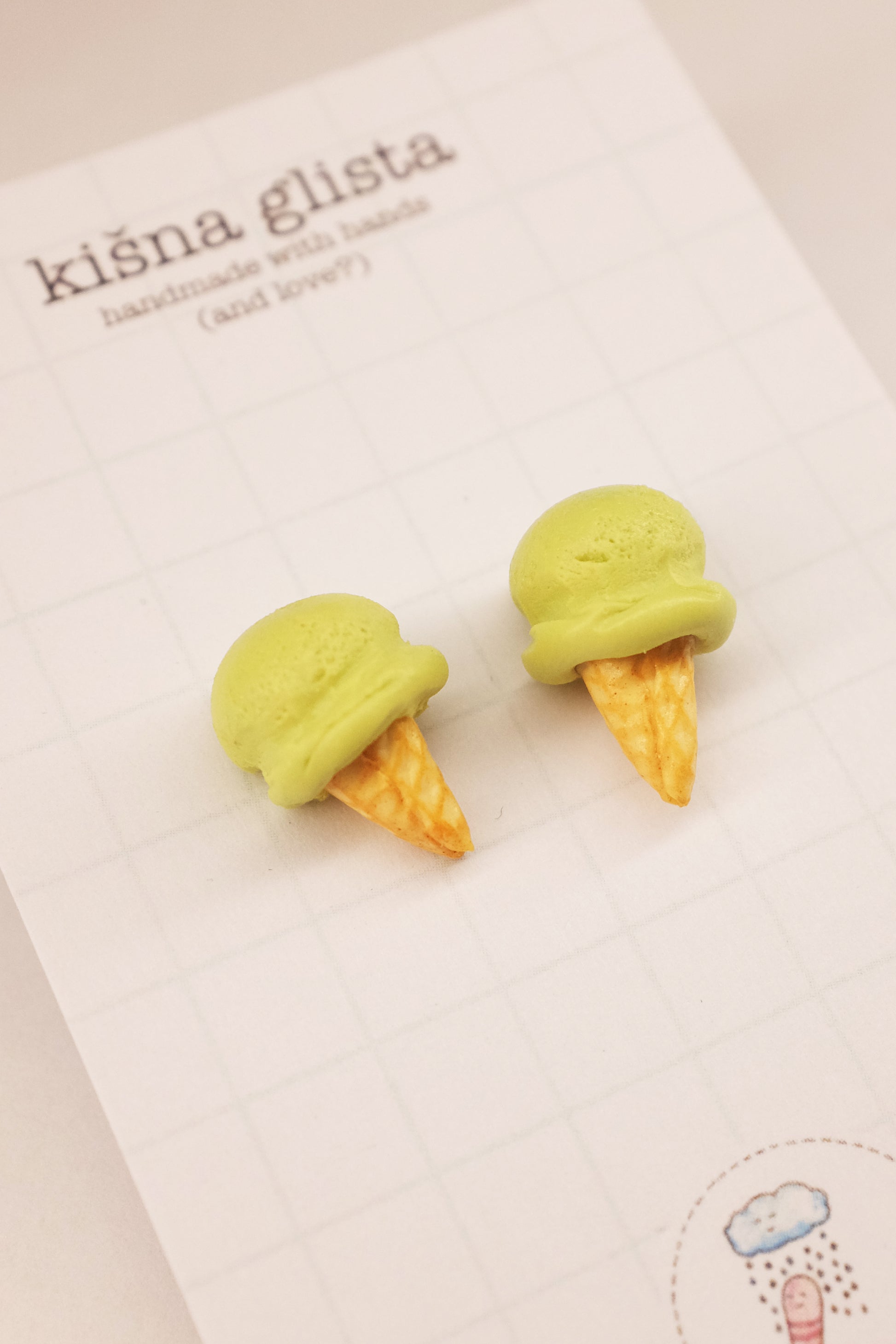 Sladoled, minđuše sa iglicom