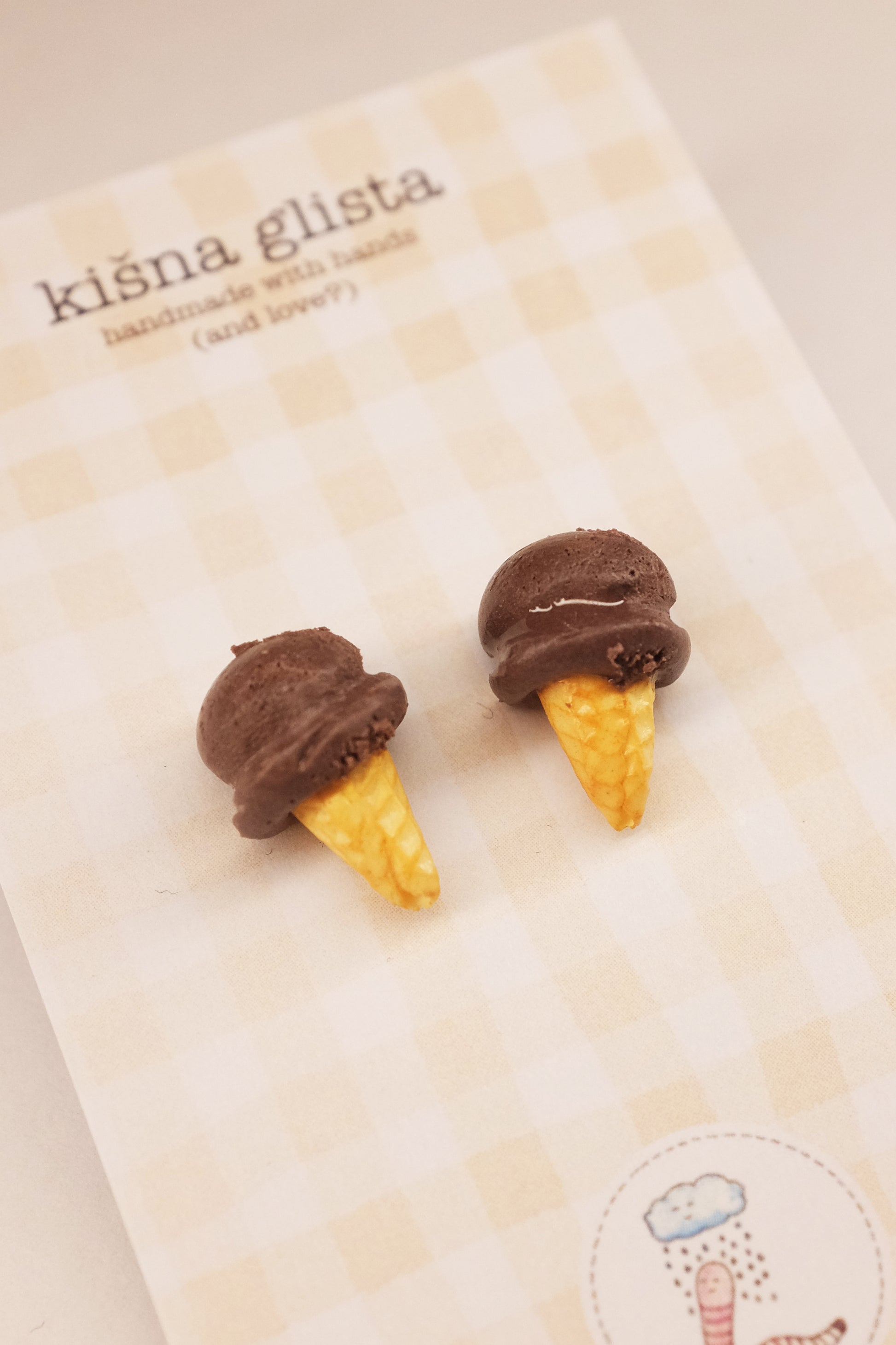 Sladoled, minđuše sa iglicom