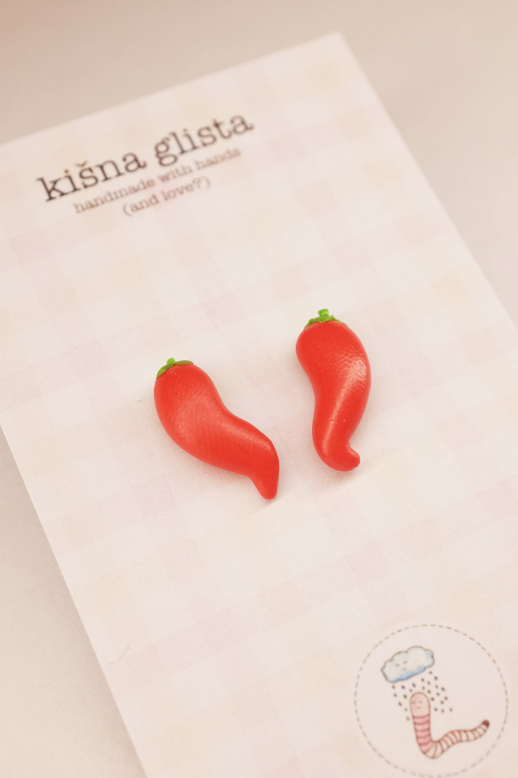 Ljute papričice, minđuše sa iglicom