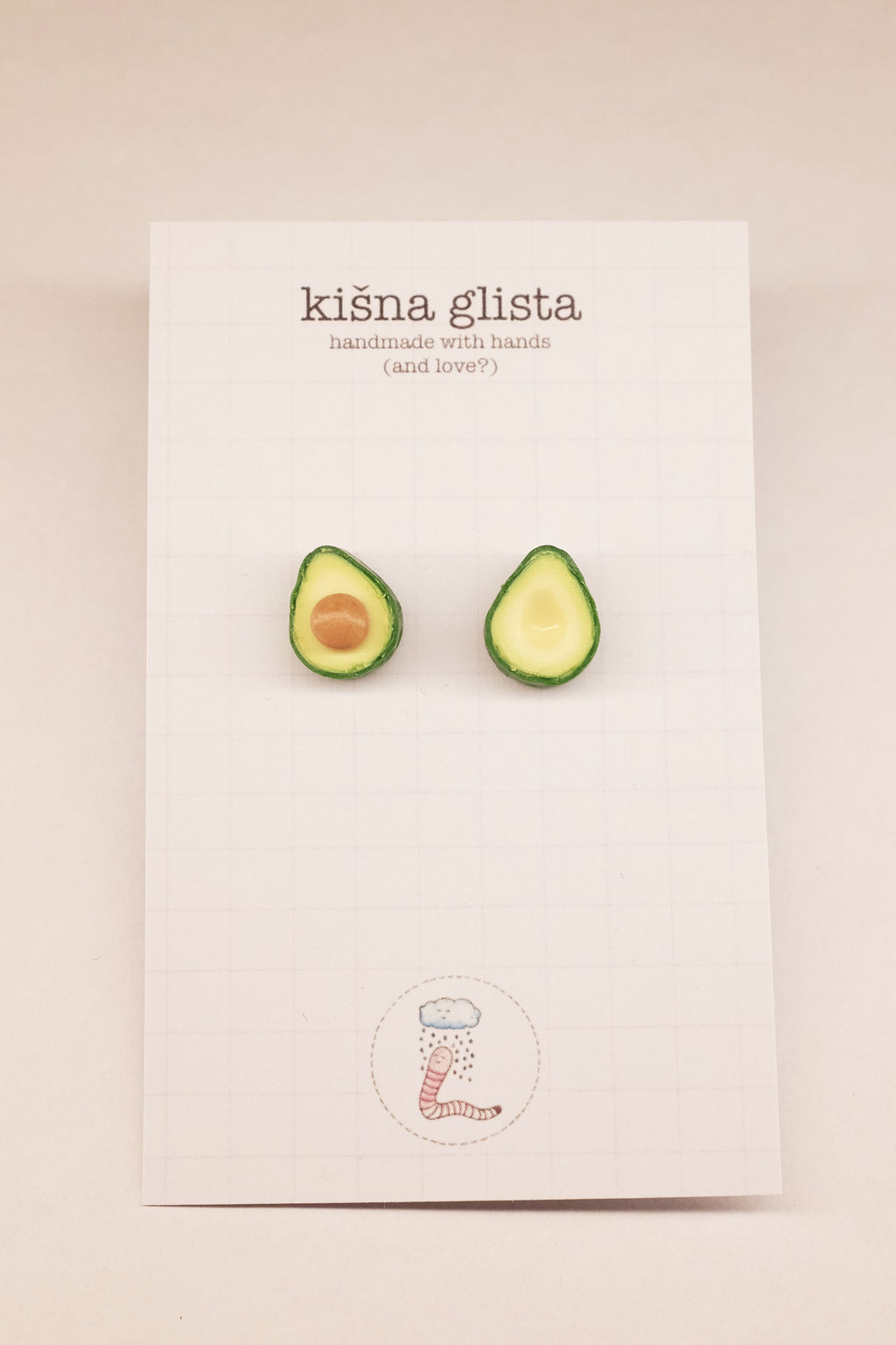 Avokado, minđuše sa iglicom