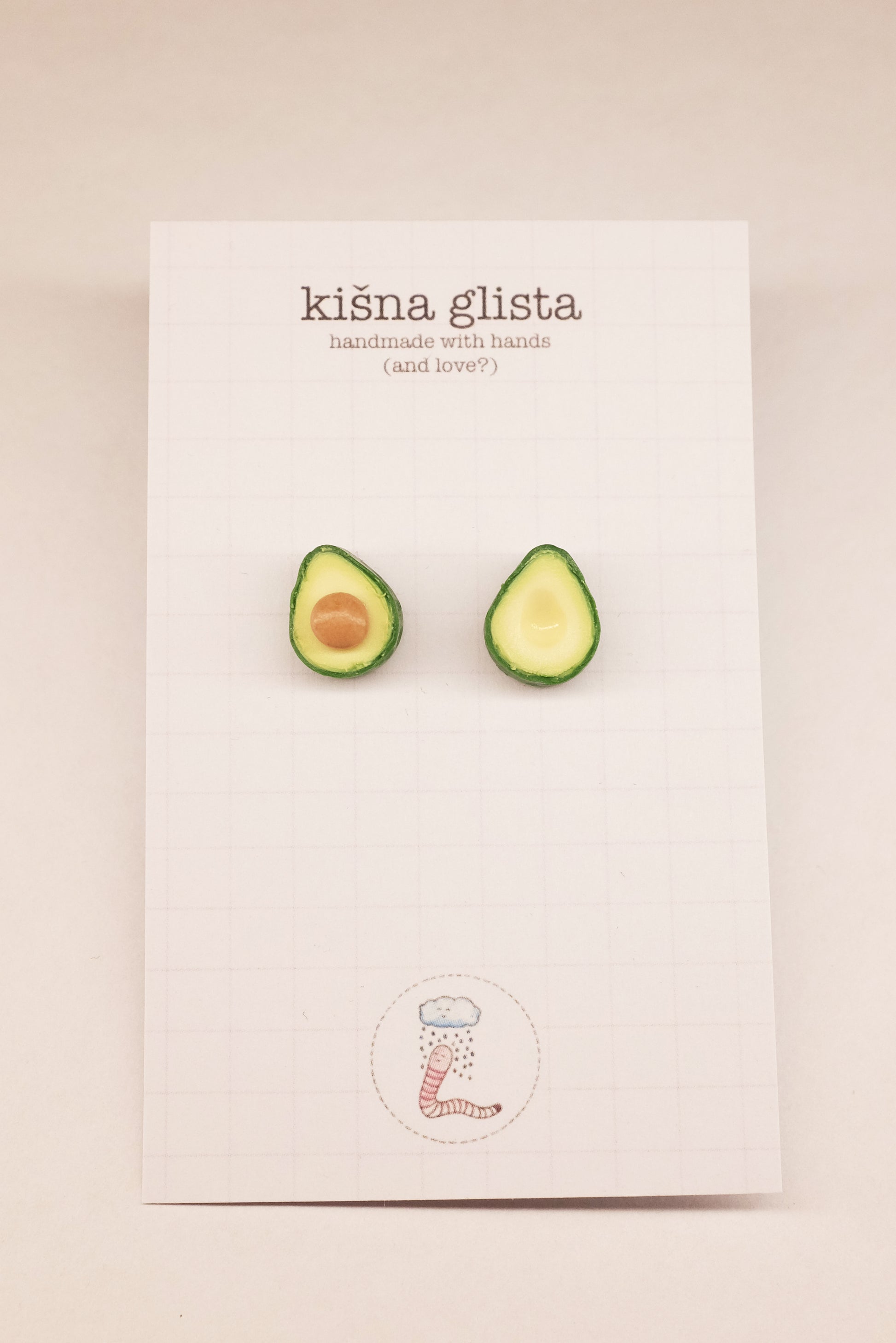 Avokado, minđuše sa iglicom