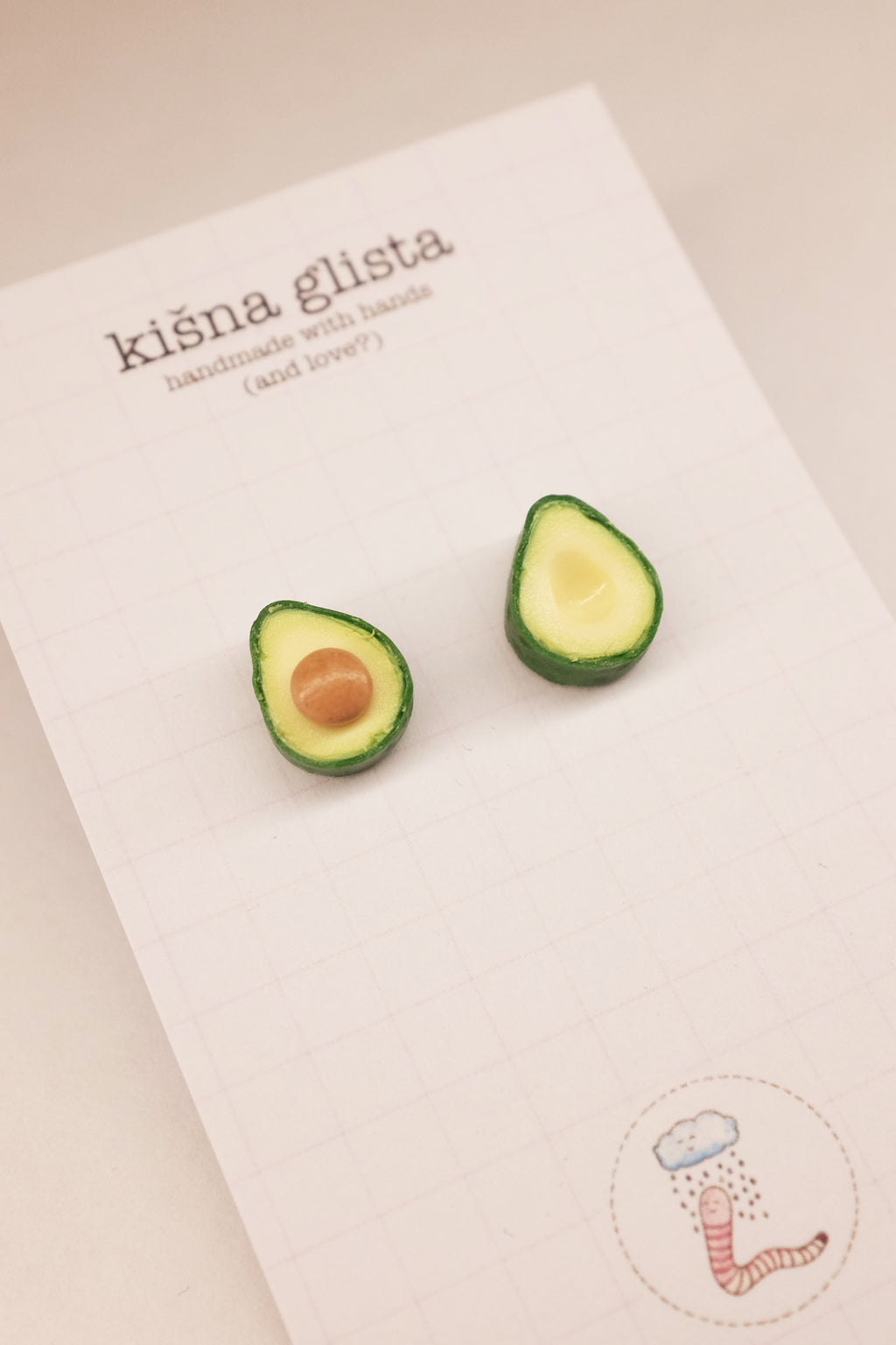 Avokado, minđuše sa iglicom