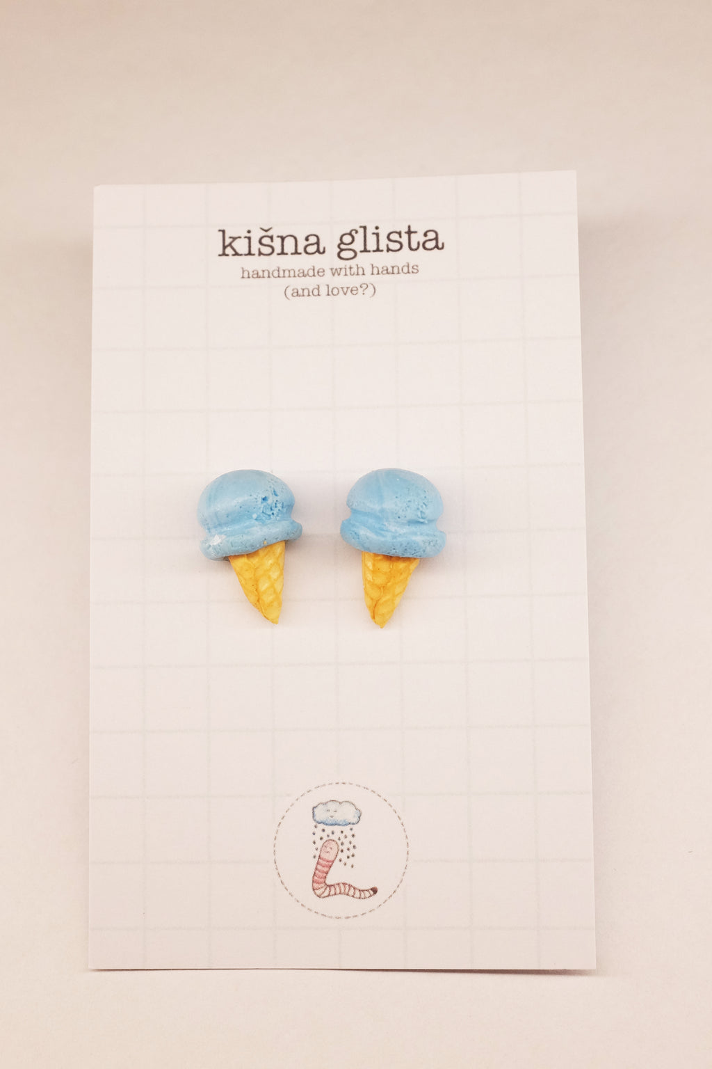 Sladoled, minđuše sa iglicom