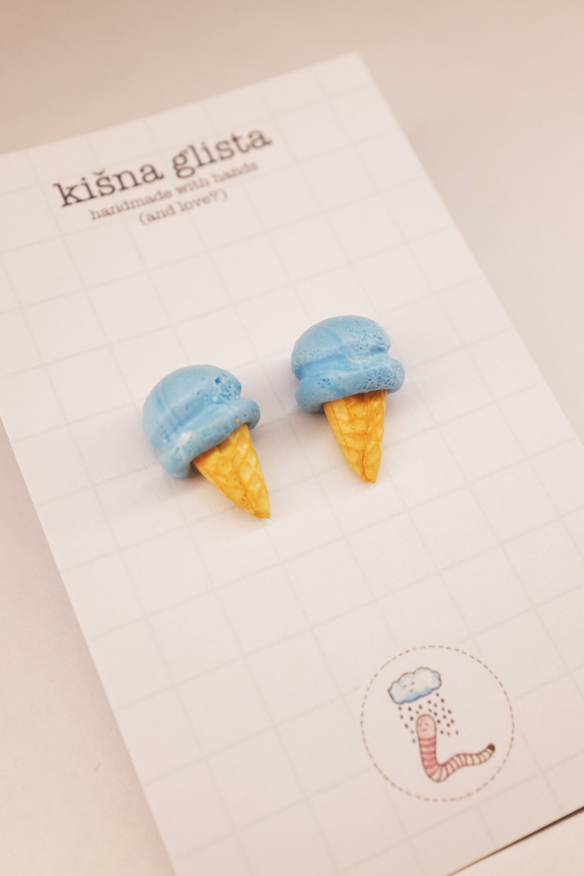 Sladoled, minđuše sa iglicom