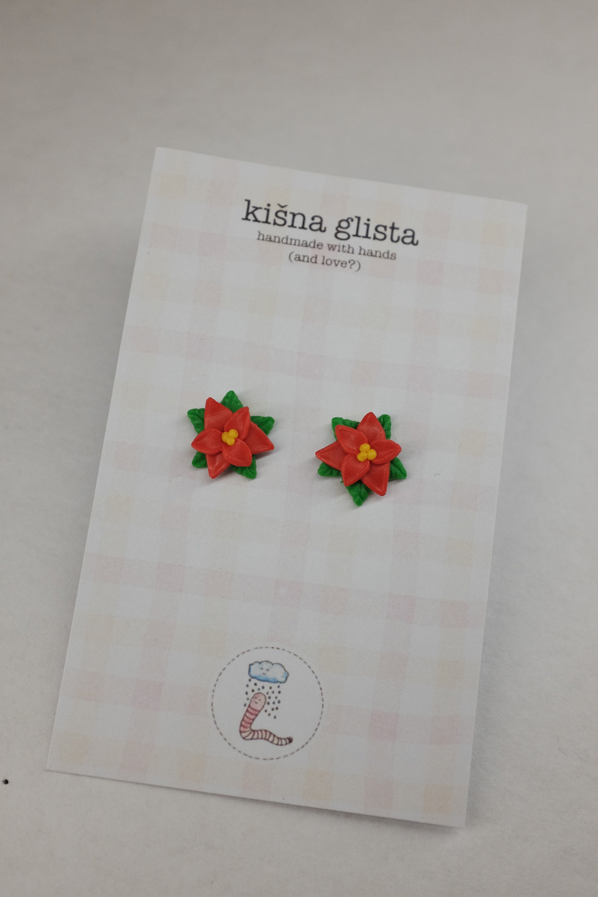 Božićna zvezda, minđuše sa iglicom