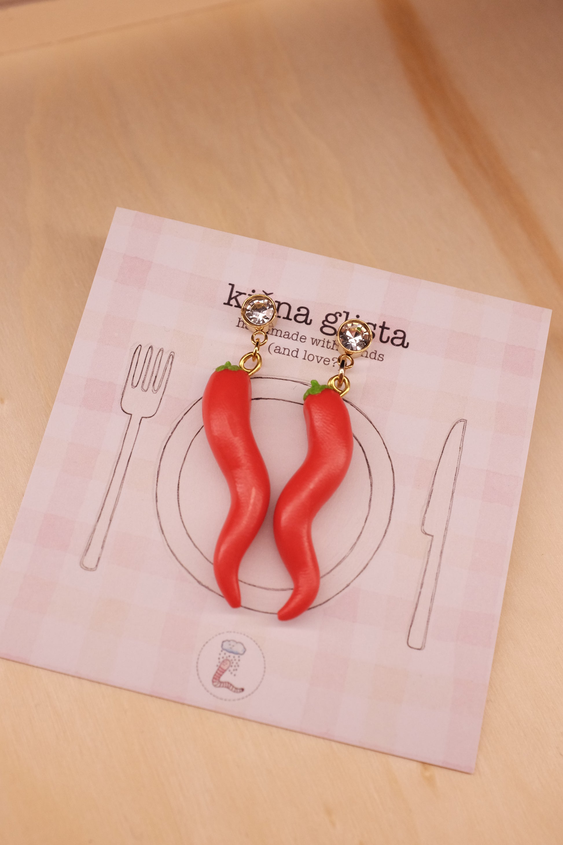 Hot peppers, dangling earrings