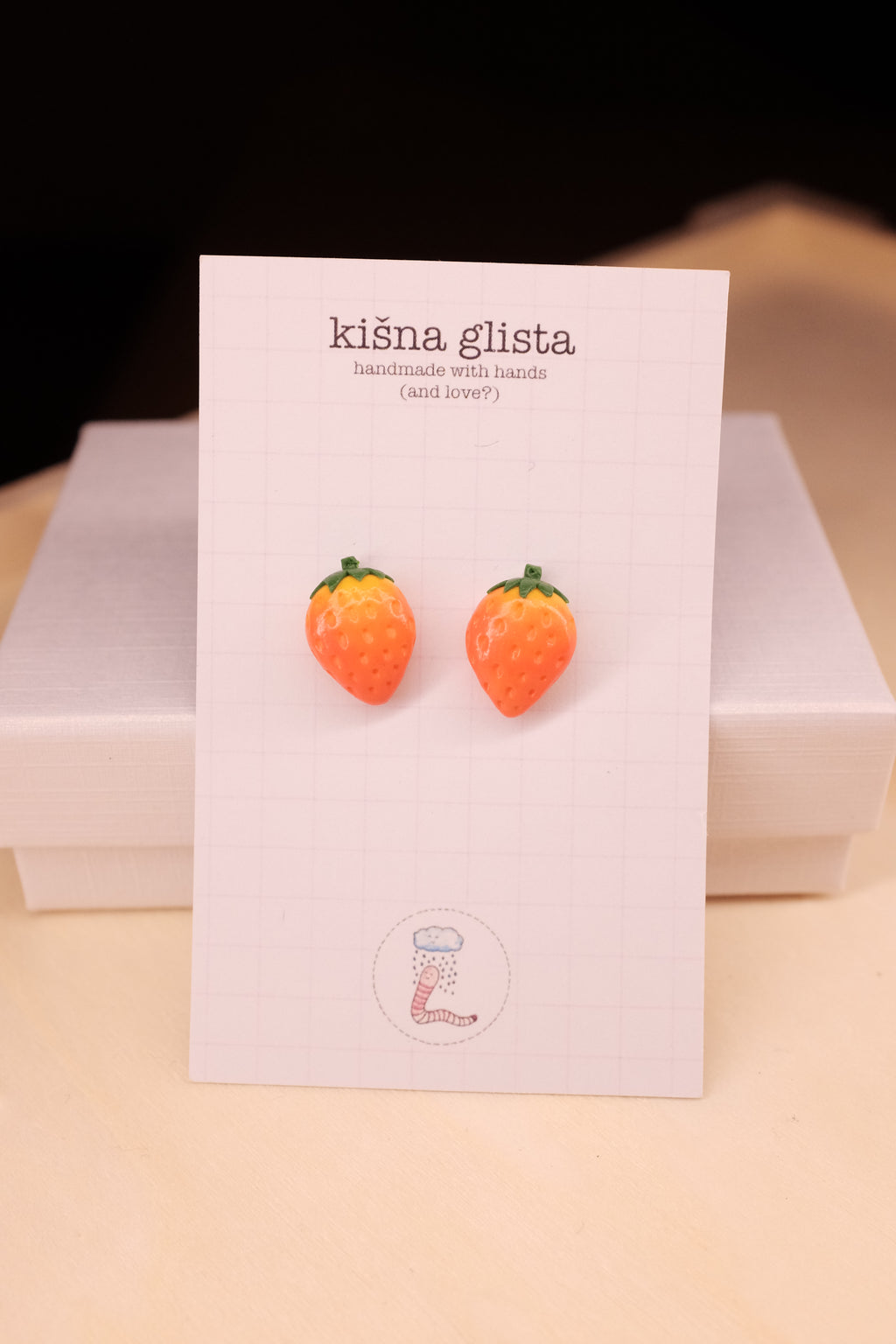 Strawberry, stud earrings
