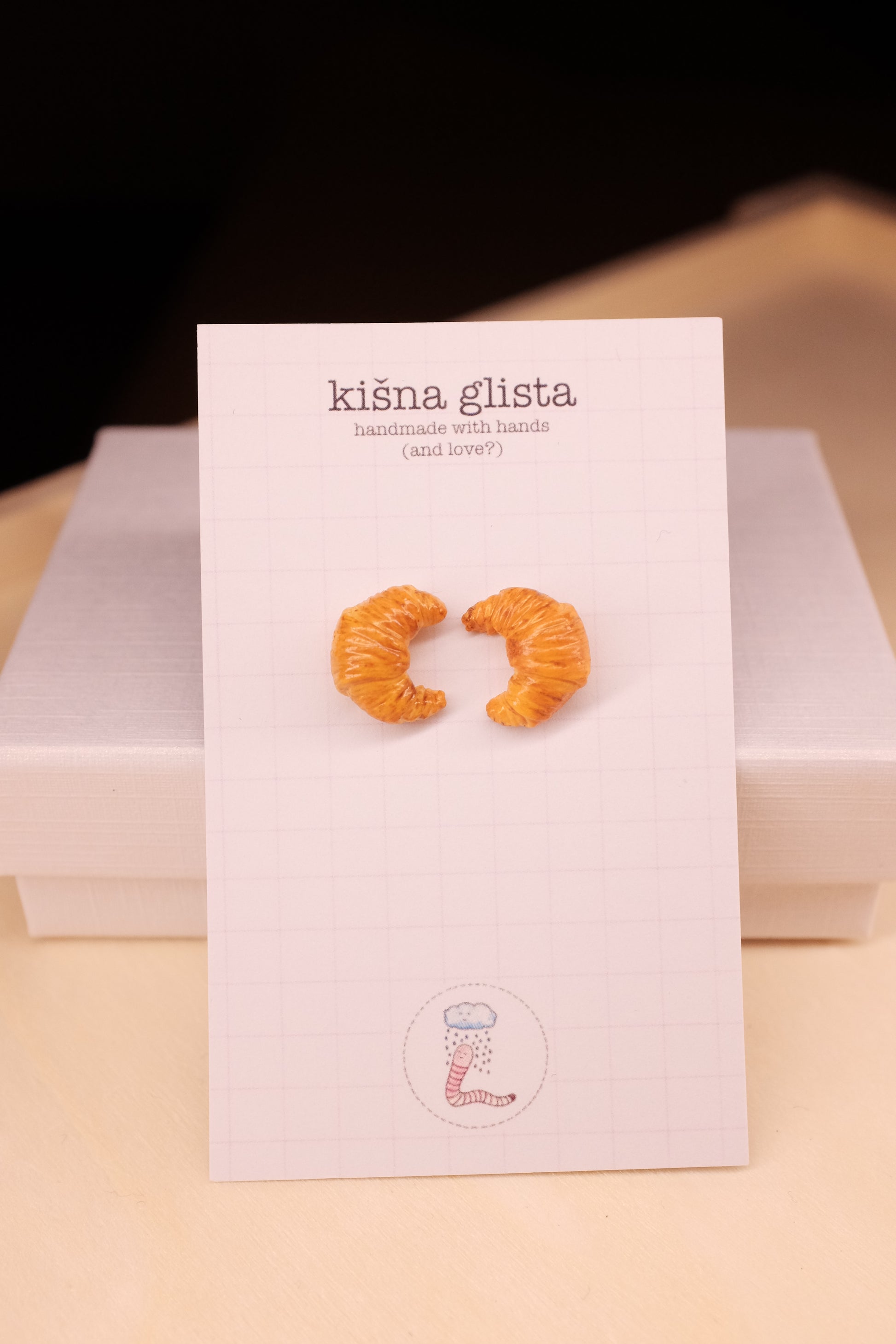 Croissant, stud earrings